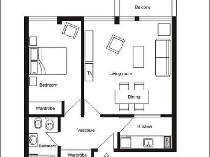 Apartamento Luminoso en Chamartin de 1 Dormitorio #163 en Madrid